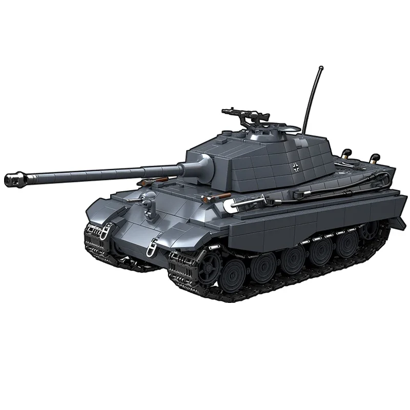 Le char lourd King Tiger Sd.Kfz. Blocs de construction de la seconde guerre mondiale, tigre noir, voiture blindée sur chenilles, modèle de jouet pour garçon, 182 100301