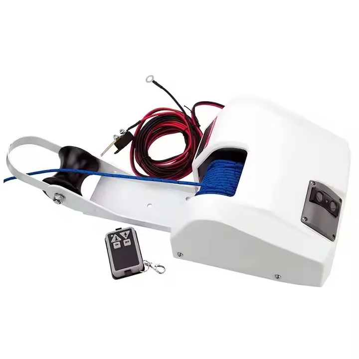 Cabrestante de anclaje eléctrico con caja de plástico resistente para RV, barco, Kayak, acoplamiento marino, equipo de elevación y tracción