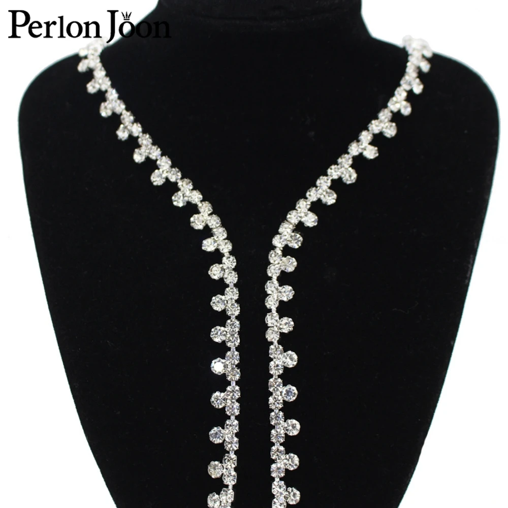 1yards Simple silver DOT SS24 rhinestone trim cup chain decoration crystal chain clothing shoes decoration accessories ML142