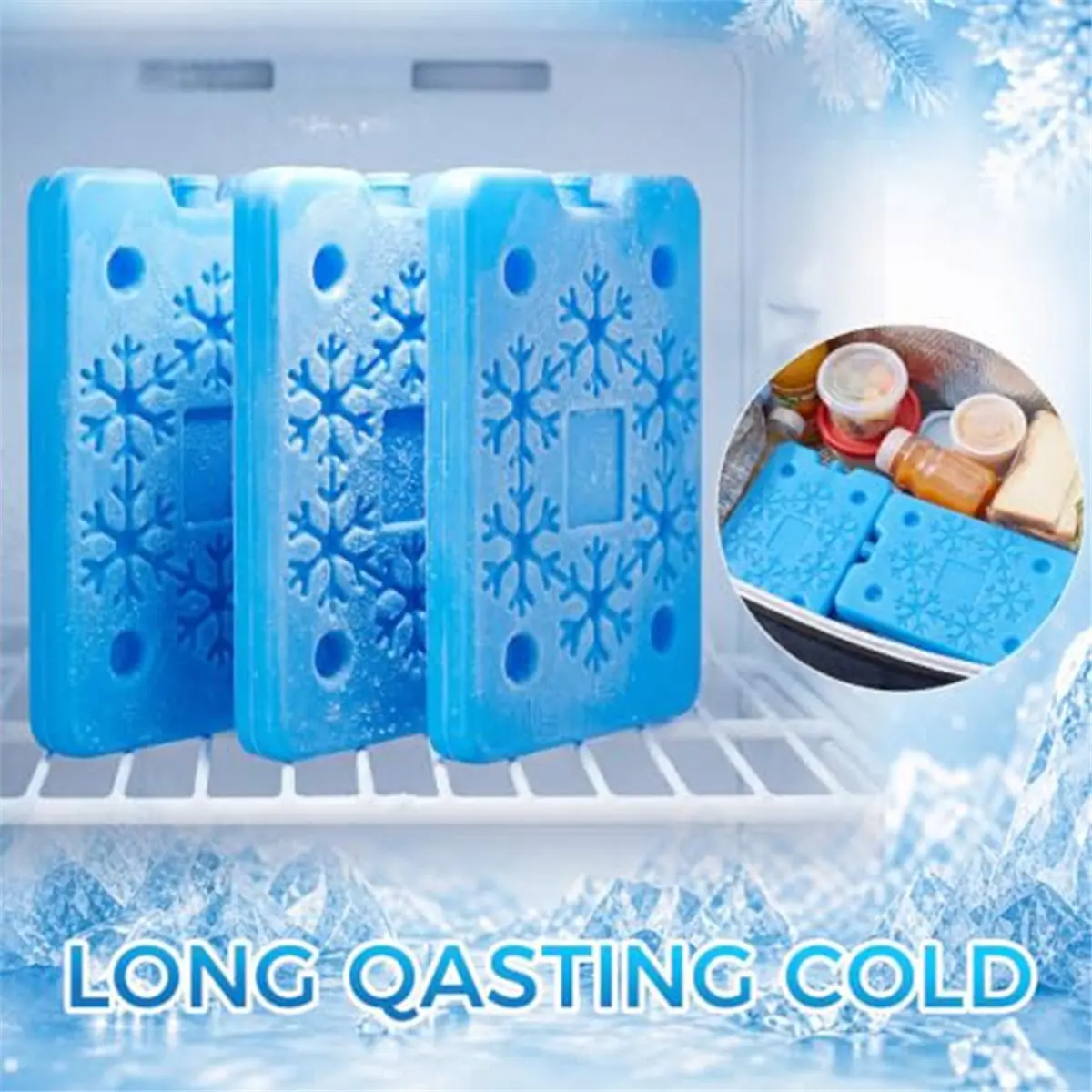 6 Pack Ice Packs for Cooler and Lunch Box Reusable Freezer Packs for Lunch Bags Ice Blocks for Camping Picnic Work