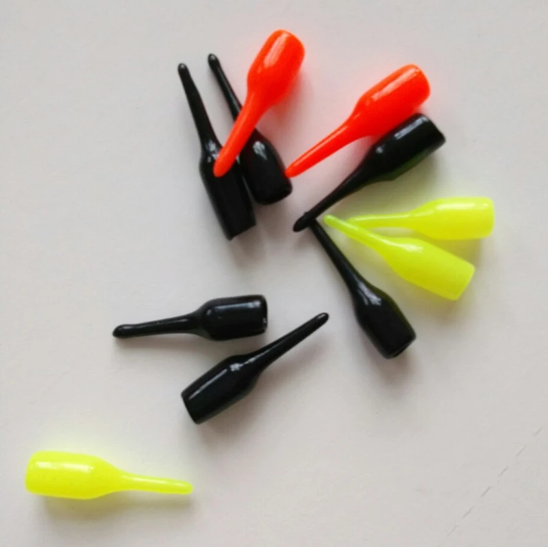 20 teile/los Gummi Angeln Float Drift Schwanz 2,0mm 2,5mm 3,0mm 4,0mm auffällige Bohnen Anschlüsse für Leucht stab Zubehör b614