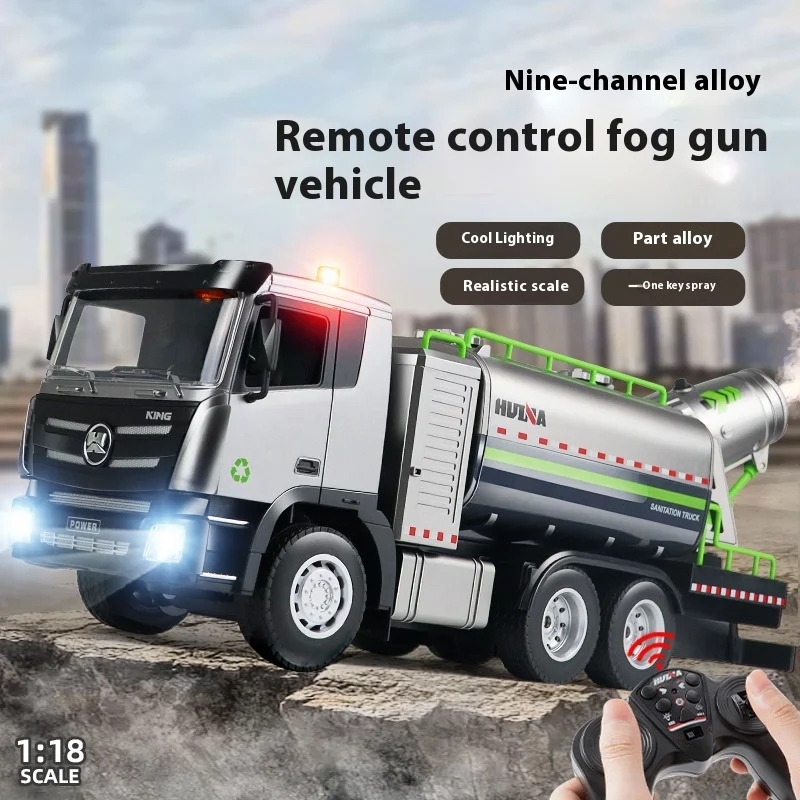 

Huina 1316 Alloy Rc Truck Remote Control Car 9-Channel Dust Suppression Spray Gun Sanitation Vehicle Cleaning Sprinkler Toys