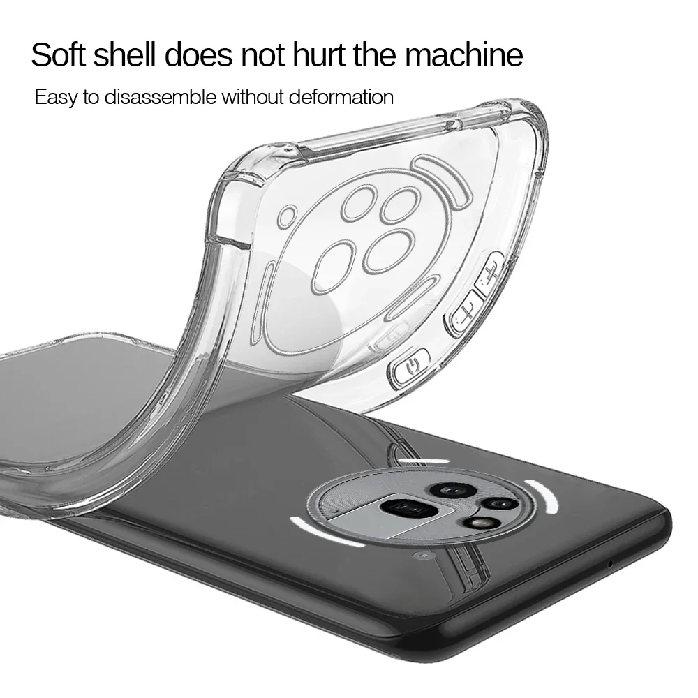 سميكة الغبار كيس الهواء حالة شفافة ل لا شيء الهاتف 3A برو 2A زائد الهاتف 3 CMF الهاتف 1 2 برو غطاء واضح