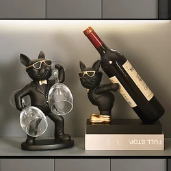 French Bulldog Statues Wine Holder Sculptures Nordic home decor Room House Decoration Desk Ornaments Resin Dog Butler Statue