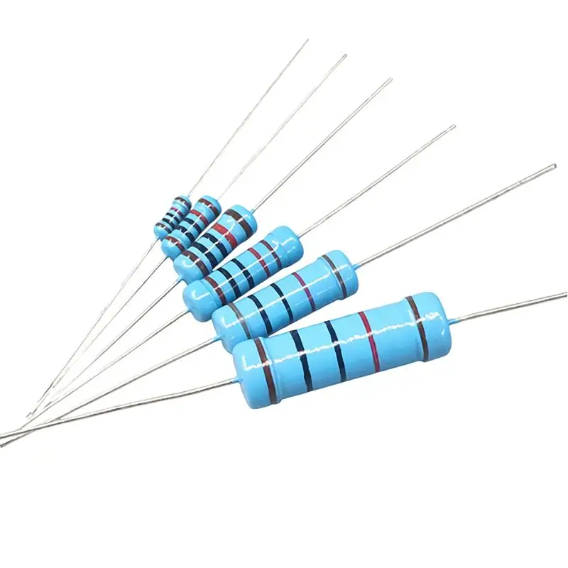 20Pcs Mixed Metal Film Resistors 2W 1% Tolerance 1R 10M Multiple Resistance Values Electronic Soldering Circuit Repair Workshop