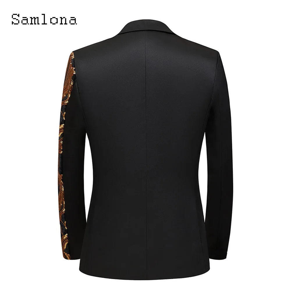 Men Elegant Fashion Sequins Blazers European Style 2024 Formal Party Dance Performance Costumes Mens Patchwork Blazer Outerwear