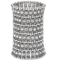 Multilayer stretch cuff bracelet women crystal wedding bridal fashion jewelry gifts for women her wife mom B14 6 row dropship