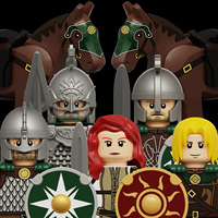 MOC Mdieval Knights Building Blocks Military Soldiers Army Princess War Horses Spear Shields Sword Weapons Bricks Toys Boys Gift