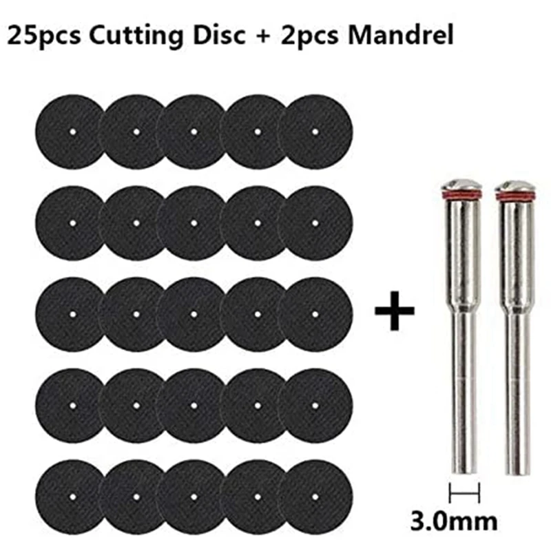 75Pcs 32Mm Grinding Wheel With Mandrels For Rotary Tools Resin Cutting Disc Mini Circular Saw Blade Rotary Cut Off Wheel