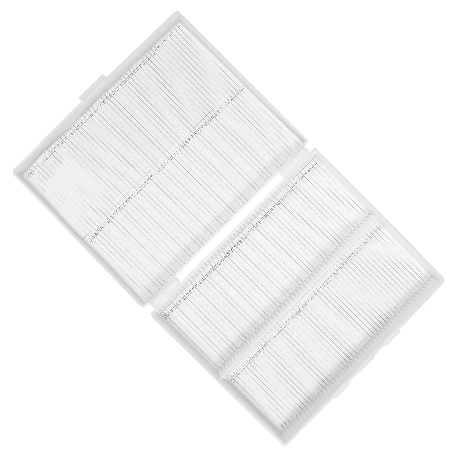 

Slide Organizer Box Heavy Duty Plastic Microscope Slide Case Holds 100 Slides Easy Access Transparent Lid for Lab
