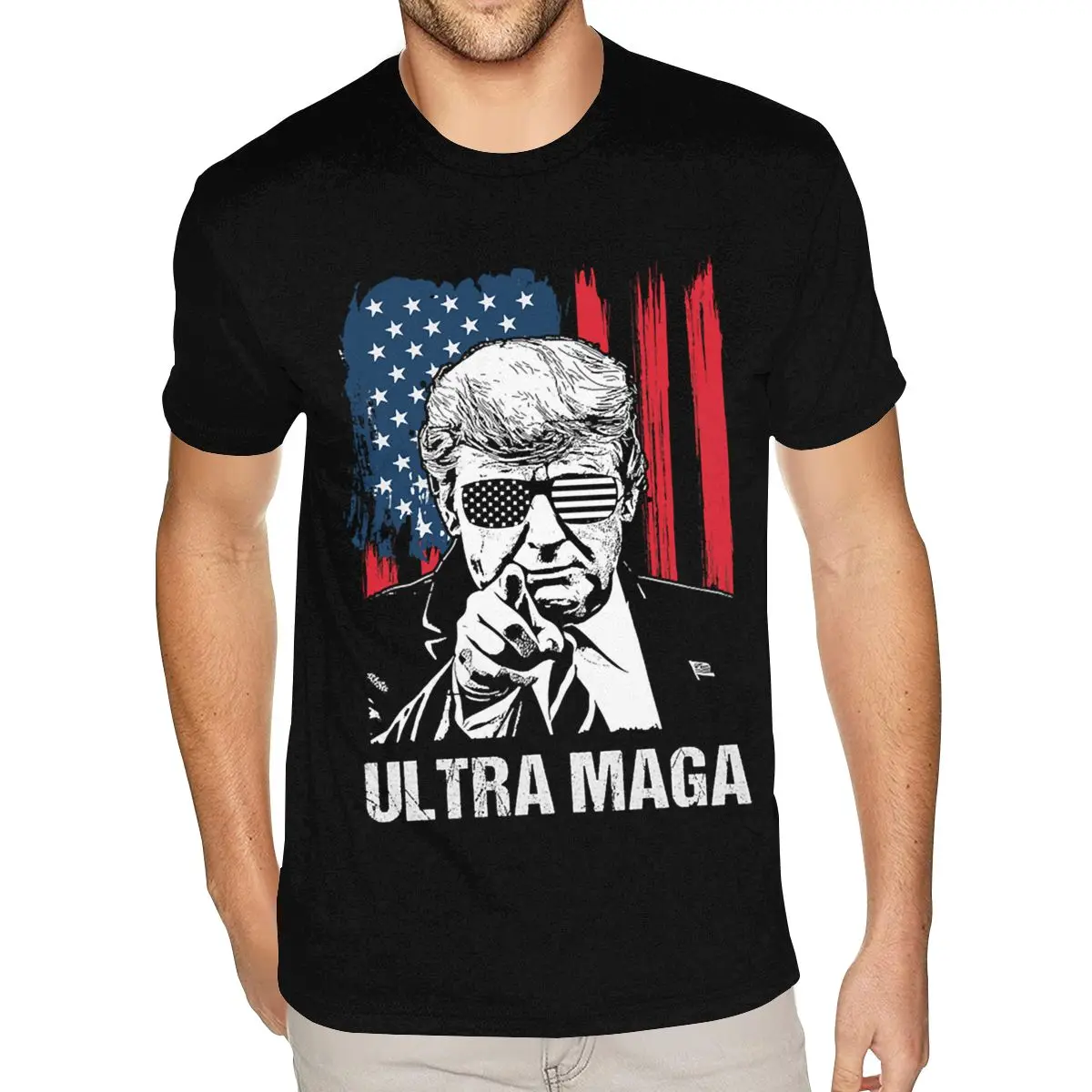 Retro Pro Trump Ultra Maga Fashionable T Shirts Small Size For Men's Formal Design Tee Shirts