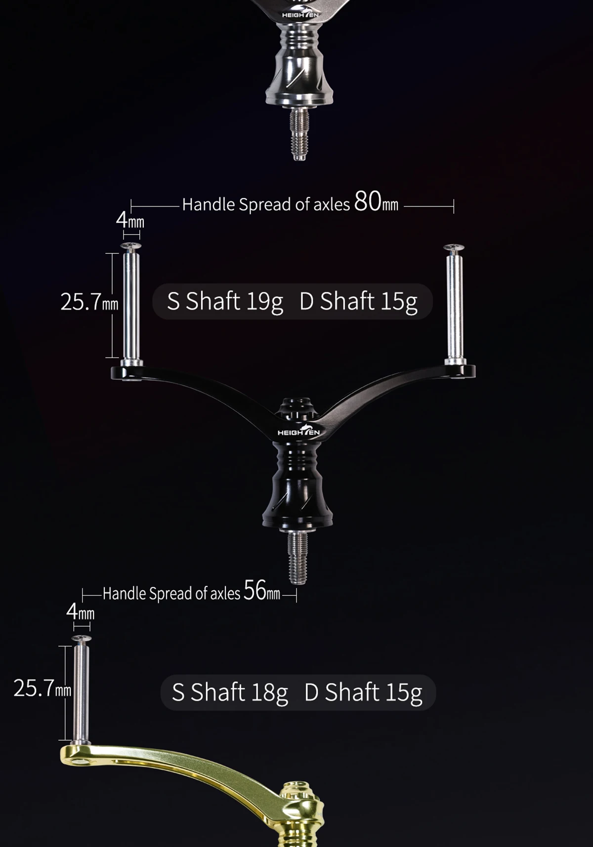 HEIGHTEN Angelrollen-Griff 56/80/98mm für Angelrollen-Zubehör – Detail 10