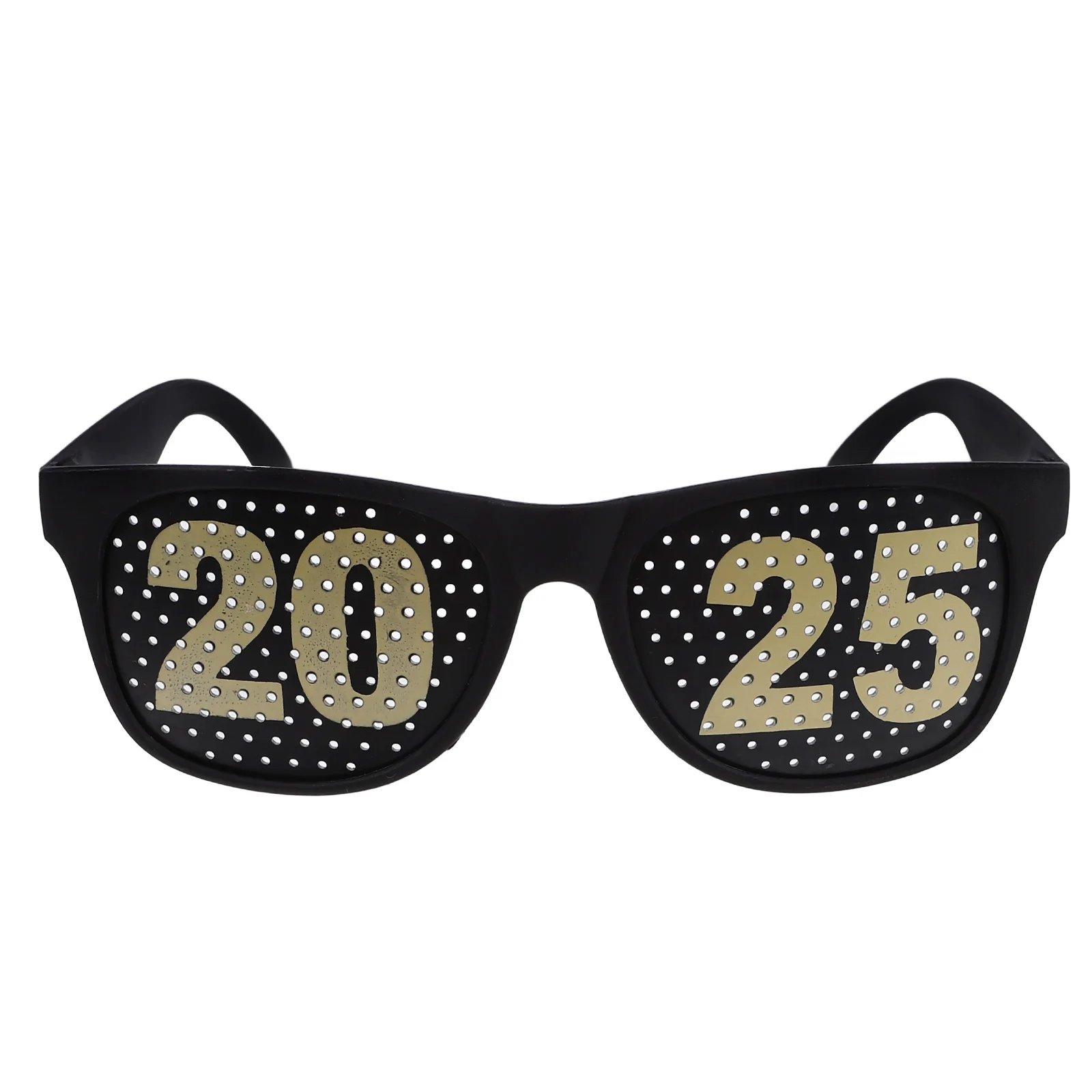 2025 New Year Party Glasses Square Digital Graduation Props Lightweight Plastic Shiny Lenses Bold Numbers Photo Booth Favors