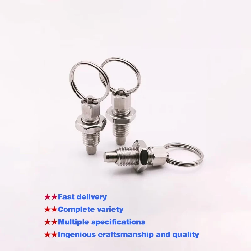 1pcs Gn717 ring pull indexing plunger knob plunger precision positioning pin stainless steel spring plunger resettable with nut