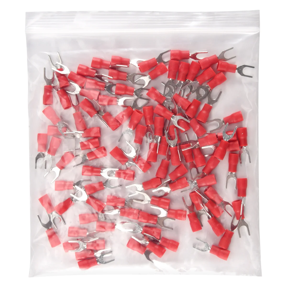 100 Pcs 4mm Fork AWG 22-16 Pre Insulated Terminal Cable Lug