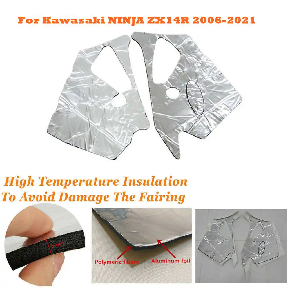 Heat Shield Fairing Melting Protection Pre-Cut For Kawasaki Ninja ZX-14R ZX 14R ZX14R 2006-2021 Insulation Sponge