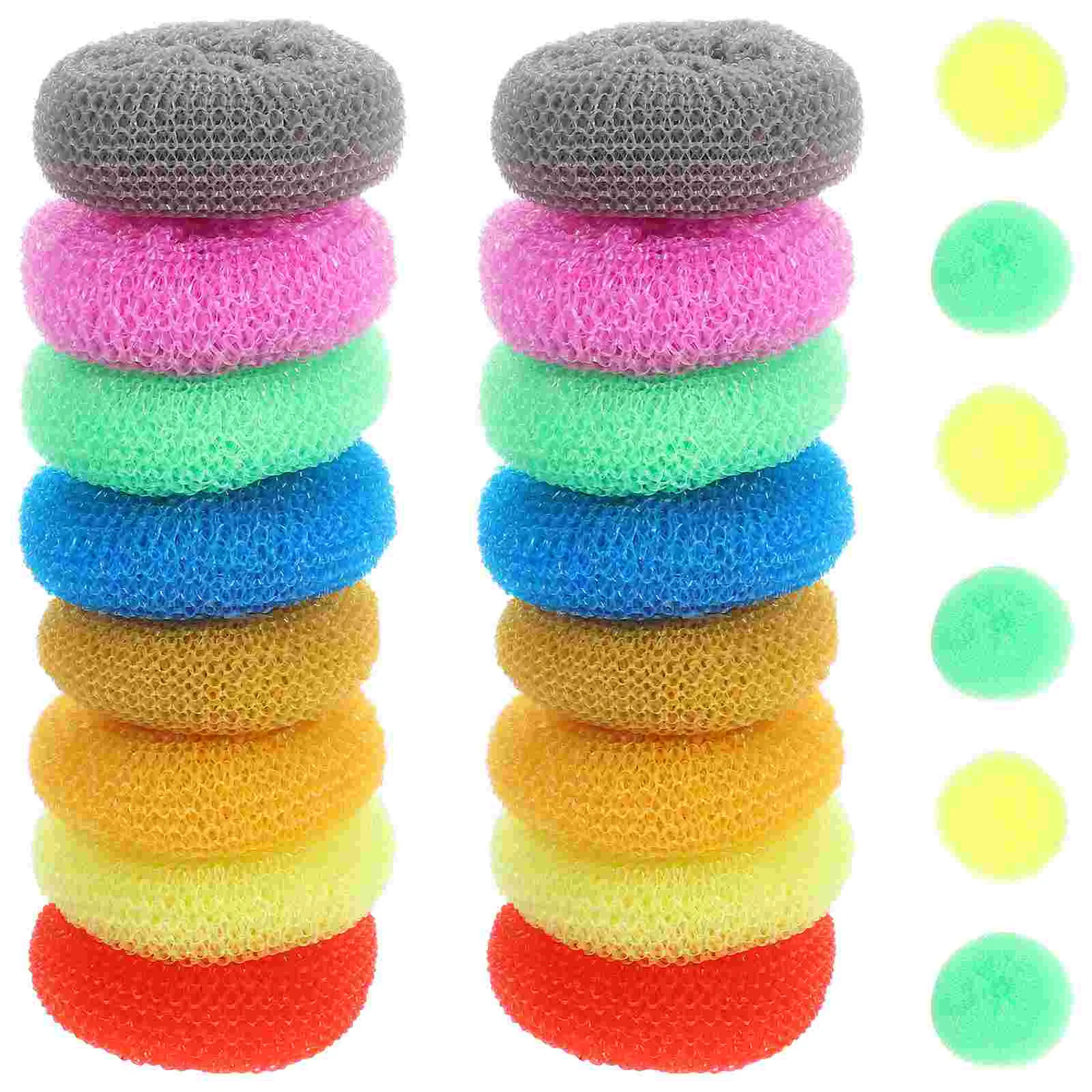 30 Pcs Plastic Steel Wool Ball Sponges Pot Scrubbers for Kitchen Scouring Pad Pp Dish Pads Reusable Cleaning Balls