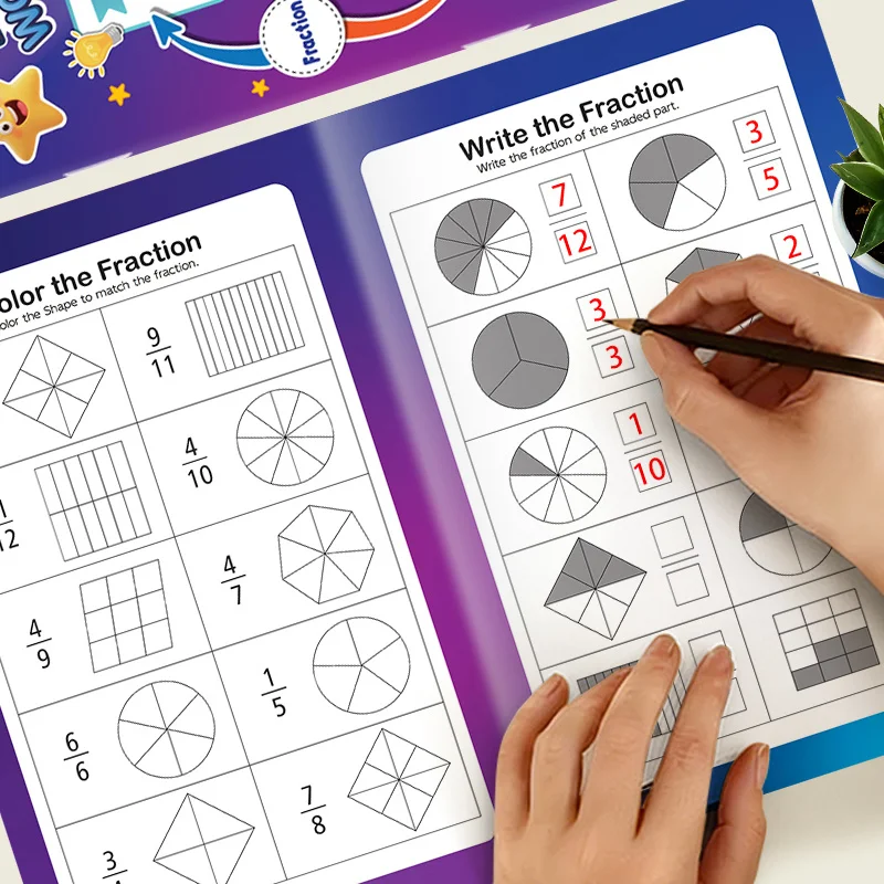 A Graphic Score Cognitive Exercise Book, Geometry Score Graphic Number Axis Equivalent Comparison Math Teaching Tool, 32 Pages