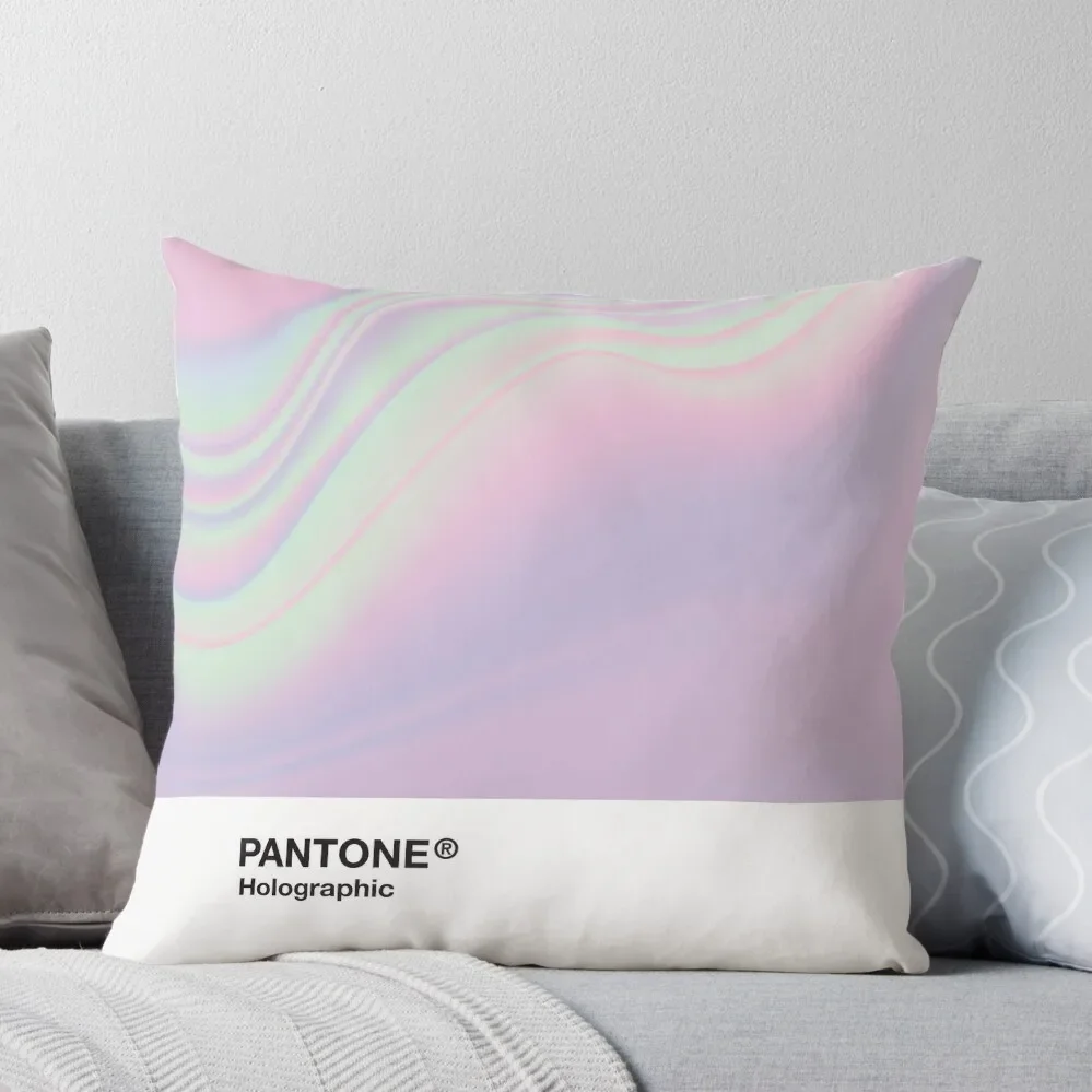 H.I.P.A.B - Holographic Iridescent Pantone Aesthetic Background Throw Pillow Christmas Pillows luxury sofa pillows