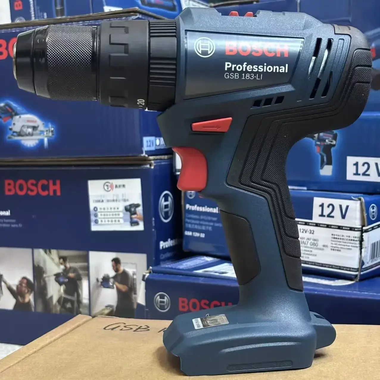Bosch GSB 183-LI 18V Brushless Impact Drill 56Nm Cordless Electric Screwdriver for Wood Metal