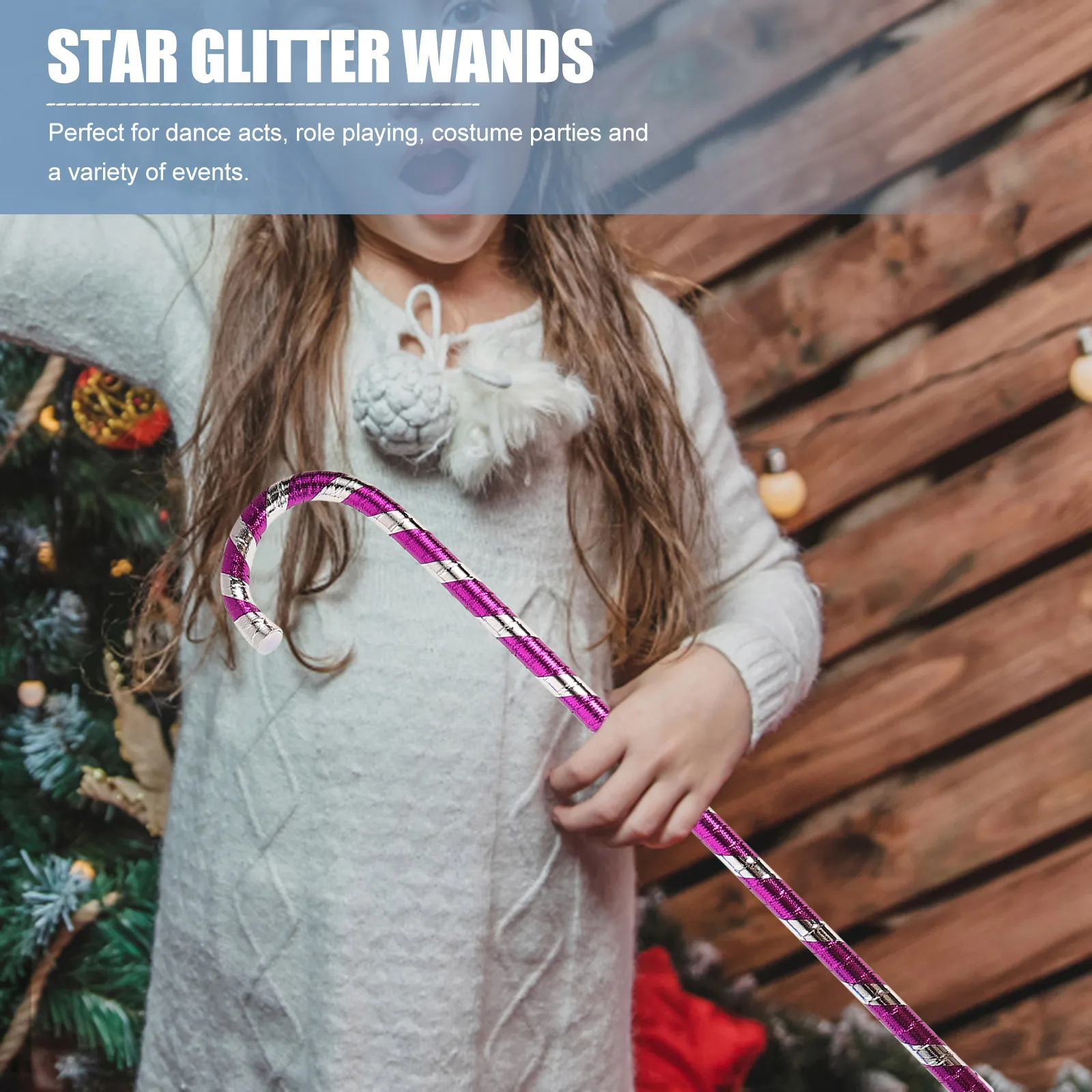 

5Pcs Jazz Dance Crutch Two Color Walking Stick for Stage Performance Decorative Props Creative Cane for Party Festival