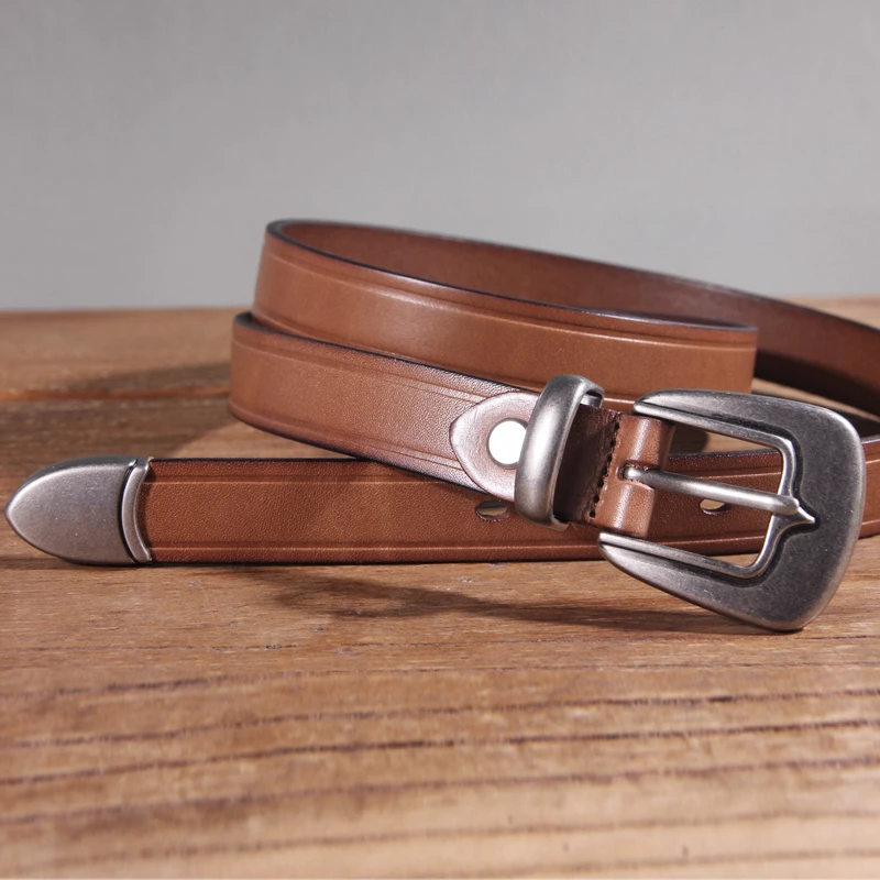 手作りレディースレザーベルトヴィンテージ手縫い純粋な牛革ジーンズウエストベルトカジュアル多用途トレンディファッションアクセサリー