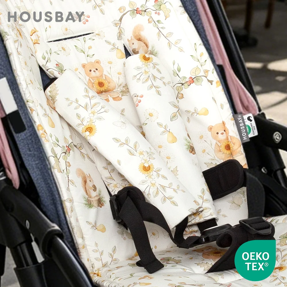 

2Pcs/Set Seat Belt Cover 28Cm Length Universal Cars Pram High Quality 100% Cotton Shell Cartoon Printed Stroller Accessories