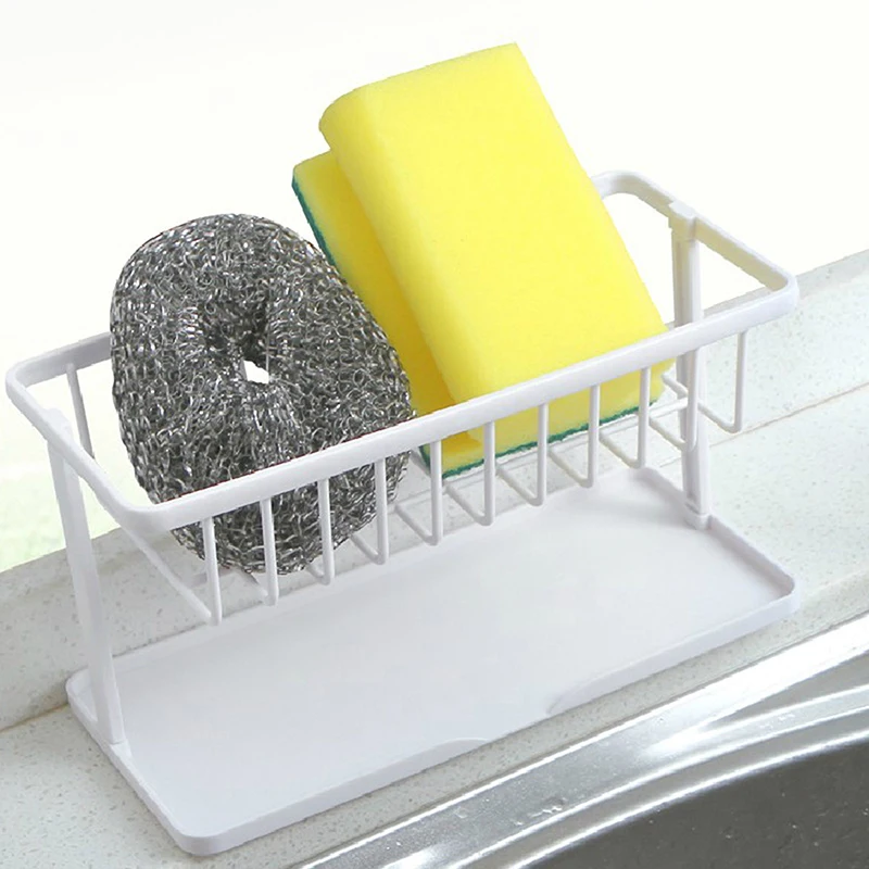 Sink Organizer Dish Drainer Double-Layer Sponge Holder Bathrooms Kitchen Organizer For Soap Towel Rack Adjustable Shelf Storage