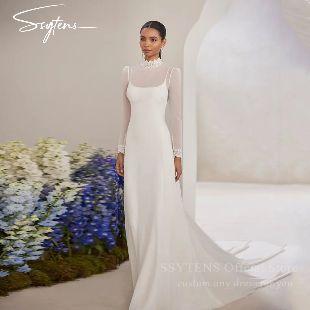 SSYTENS moderne plage robes de mariée pour mariée 2 en 1 longue église robe de mariée vestidos novia 2026 personnalisé robe femme élégante