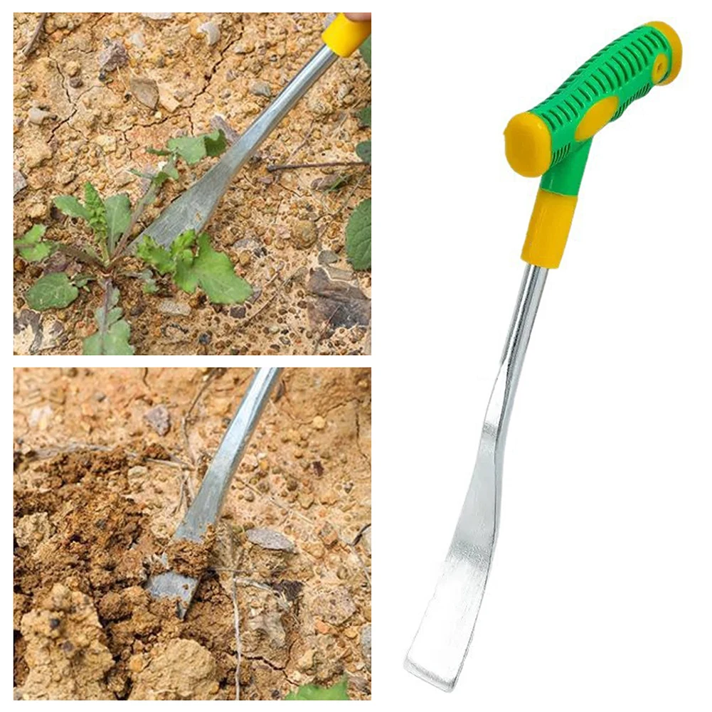 Gardening T-Shaped Spade Stainless Steel Manual Weeding Tool Vegetable Digging Shovel Garden Weeding Pot Transplanting Tool