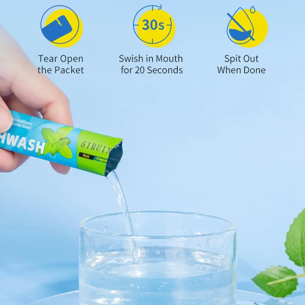 Portable Disposable Mouthwash, Travel Mouthwash in Single-use Packets, Alcohol-Free Oral Rinse - Image 4