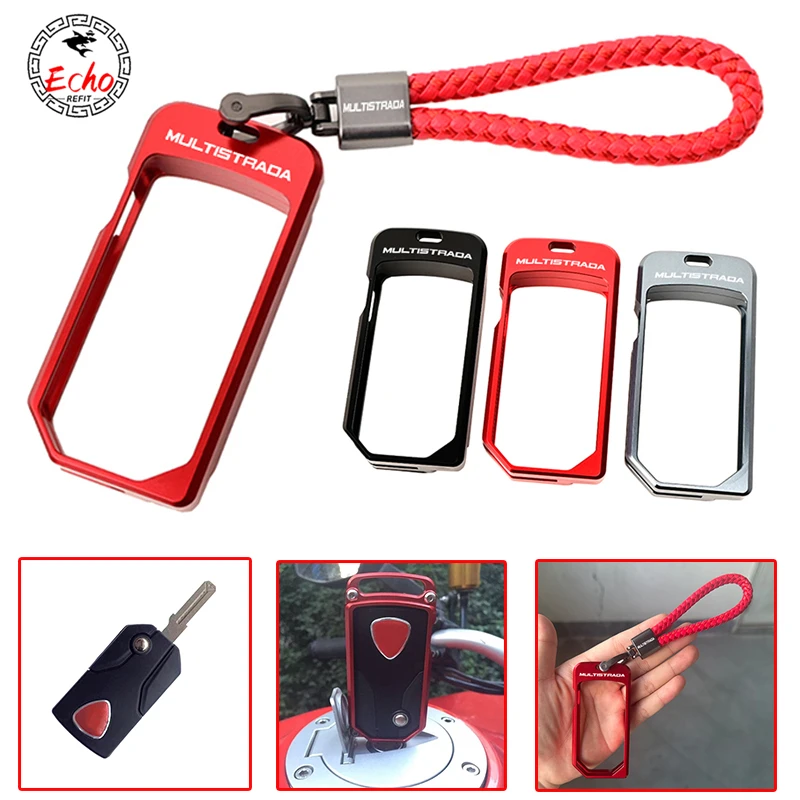 New For Ducati Multistrada 1200 1200S 2011-2014 2013 2012 Motorcycle CNC Key Cover Case Shell Keychain Keyring Key Chain Holder