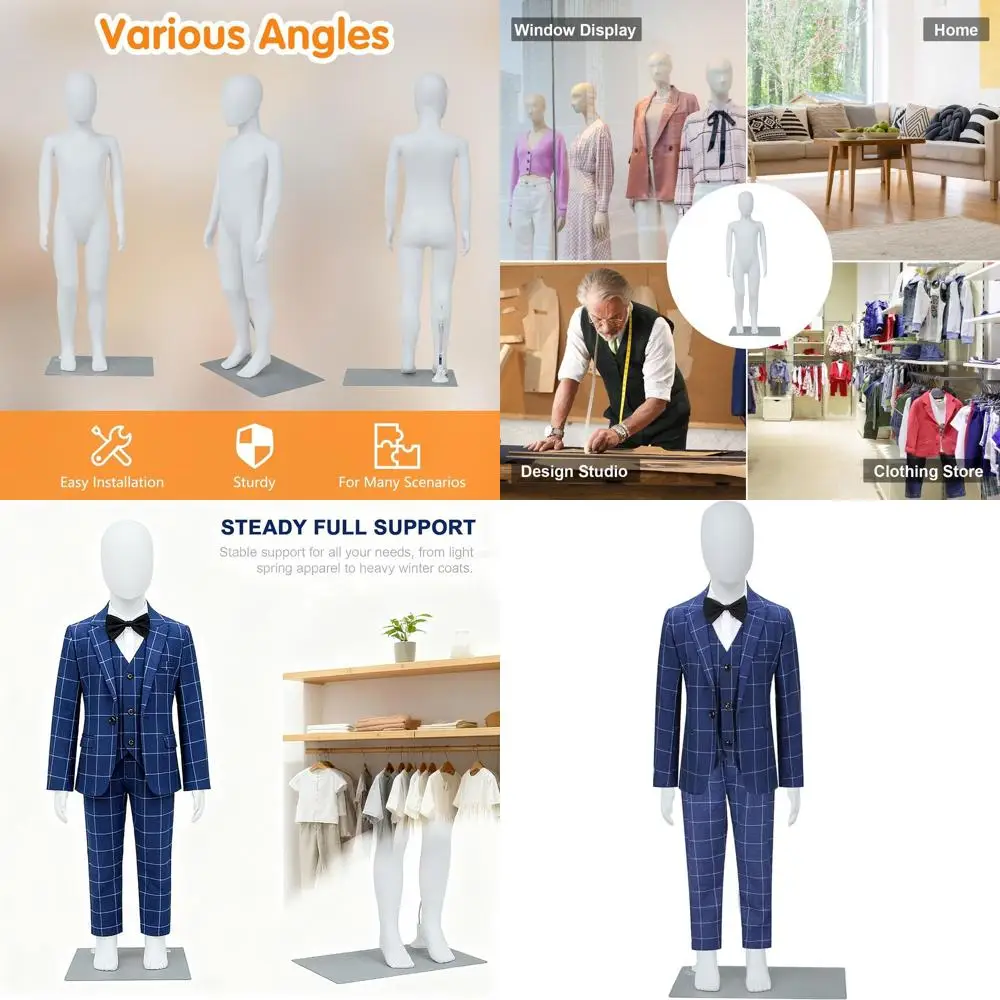 

Регулируемый детский манекен для одежды мальчиков и девочек, идеально подходит для розничных витрин и швейных ателье