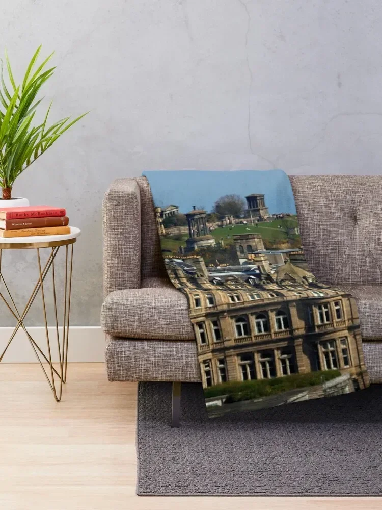 The Balmoral Hotel from the Castle Throw Blanket Weighted decorative Blankets