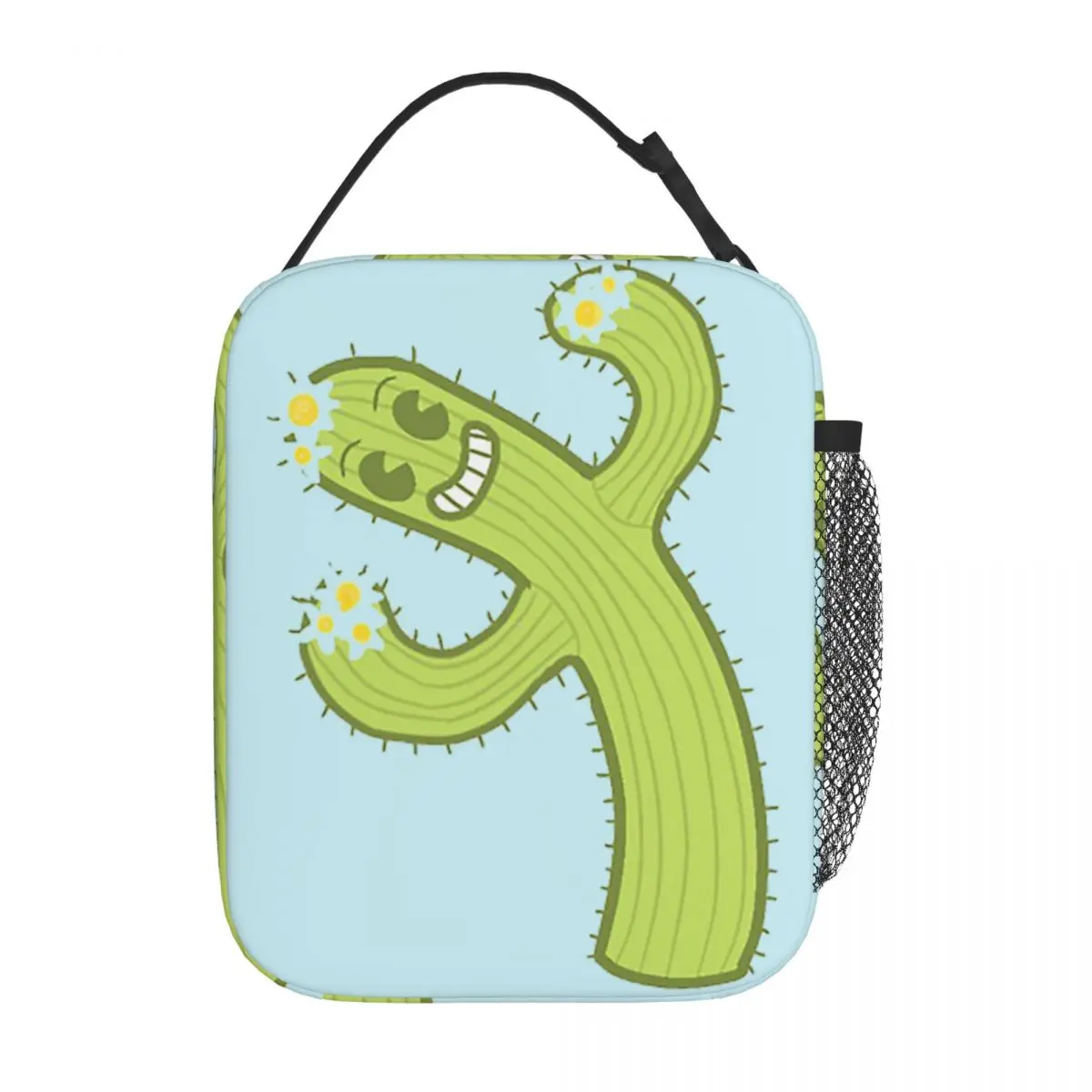 Cute Hand Drawn Cactus Insulated Lunch Bag for Women Children Leakproof Food Boxes Thermal Lunch Box Tote