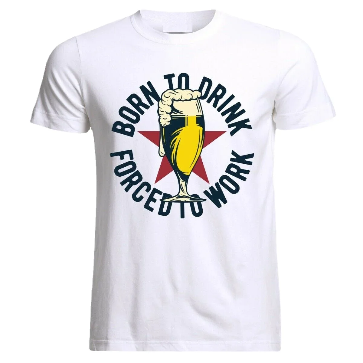 

Fun Beer Slogan Printed Summer Cotton O-neck Short-sleeved T-shirt New