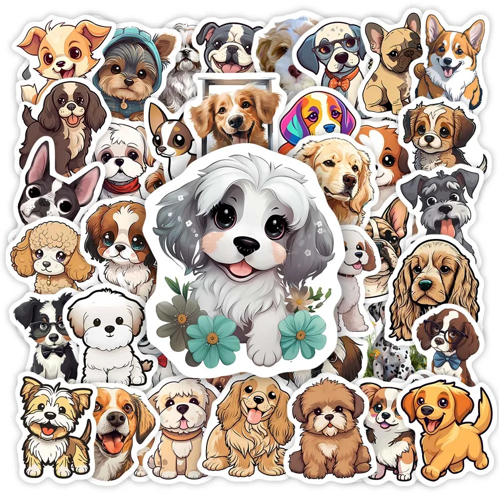 Pegatinas impermeables para mascotas, calcomanías de animales de dibujos animados Kawaii para perros y cachorros, regalo para bricolaje, decoración de tazas, portátil y teléfono