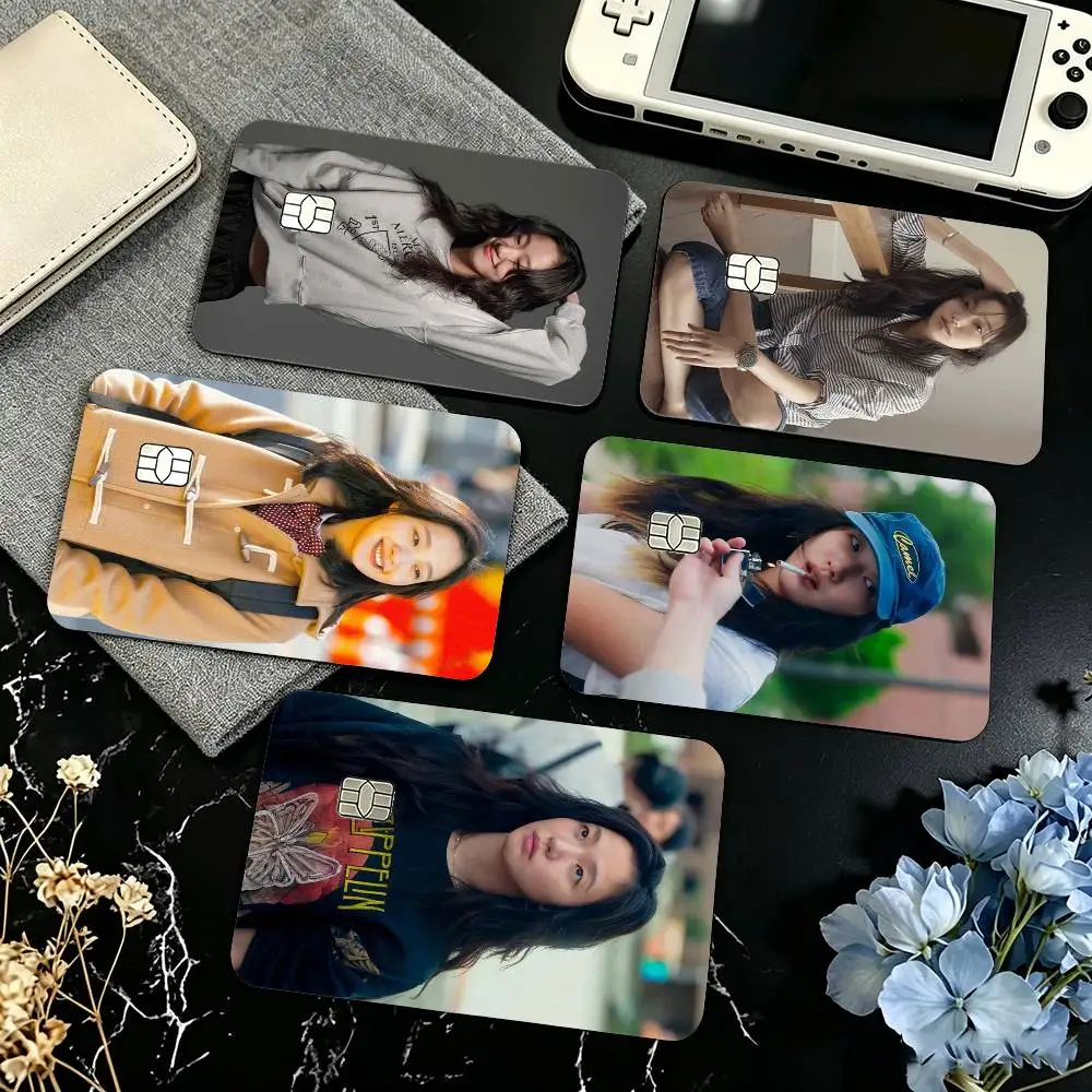 Actress K-Kim Go eun Credit Card HD Stickers Small Chip Waterproof Sticker Game Card Decal Gift