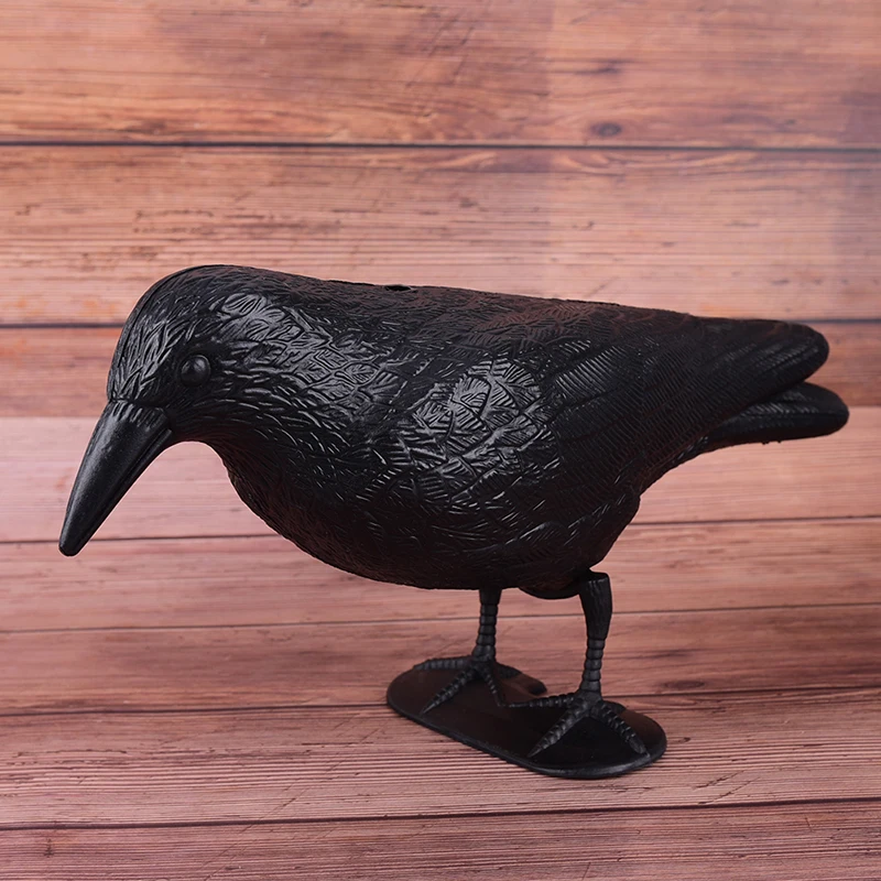 1pc Black Plastic Waterproof Outdoor Hunting Crow Decoys Garden Bird Deter Scarecrow Mice Pest Control Garden Scarer Bird Decoy