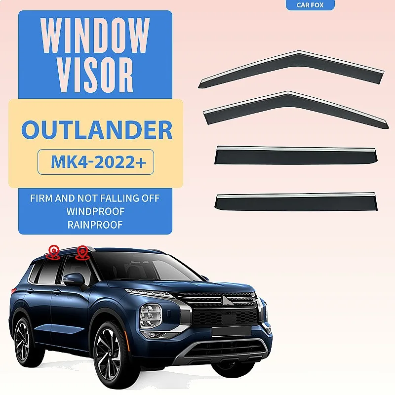 

For Mitsubishi Outlander Sport Window Visor Rain Sun Shade Windshield Side Deflector Car Styling Accessories