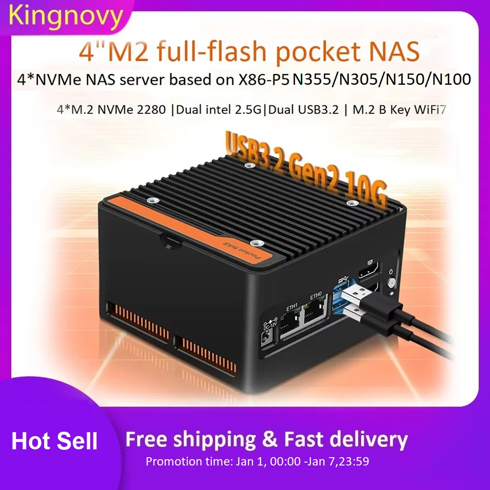 12th Gen Intel NAS Mini PC 3 N355 N305 N150 N100 4xM.2 NVMe Board