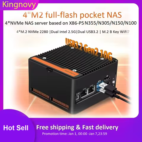 12th Gen Intel NAS Mini PC 3 N355 N305 N150 N100 4xM.2 NVMe Board 2xi226-V 2.5G DDR5 2xUSB3.2 HD Firewall PC Mini Computer host