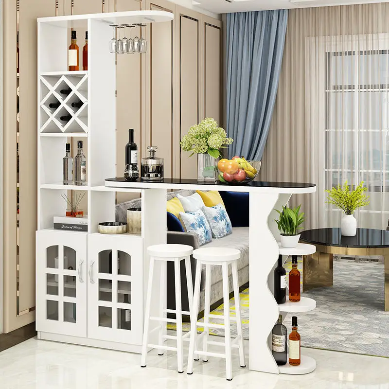 Modern simple European-style home bar counter wine cabinet integrated table, simple multi-functional living room partition