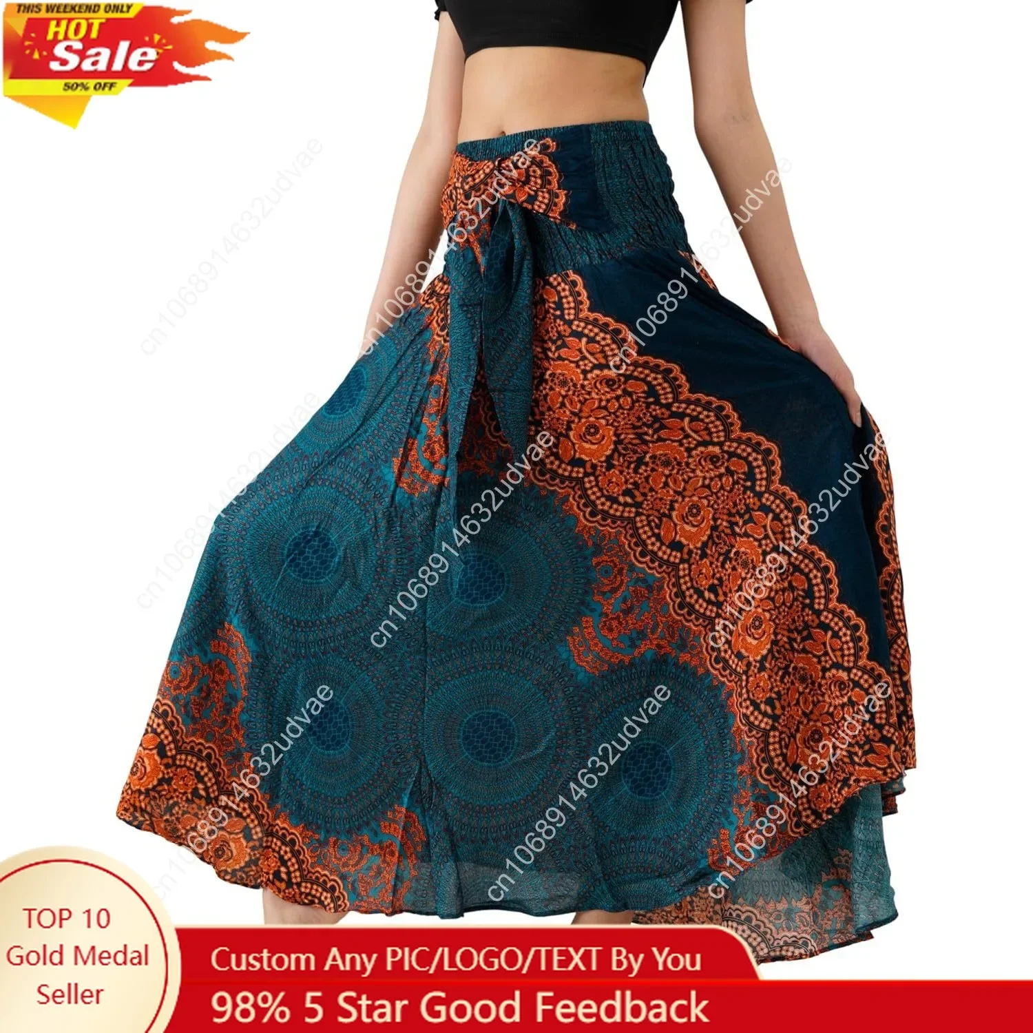 

Long Skirts for Women Maxi Boho Skirt Floral Print