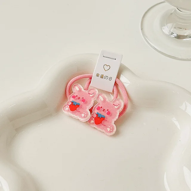 2026 Neu 2/10 Stück/Set Flauschige Frucht-Blumen-Haargummis, Haarschonend, Glitzer-Harz-Dekor, Weich und Elastisch für Babys und Kleinkinder – Detail 8