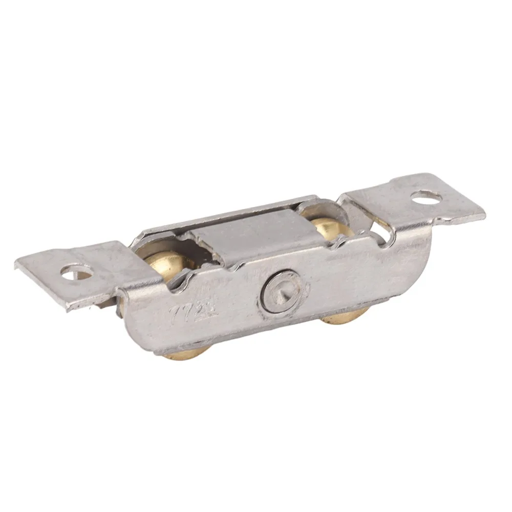 

4 шт. двойные ролики, ролик для раздвижных дверей, тандемные ролики из нержавеющей стали, вогнутый колесный ролик с винтами, медный шариковый ролик для колес