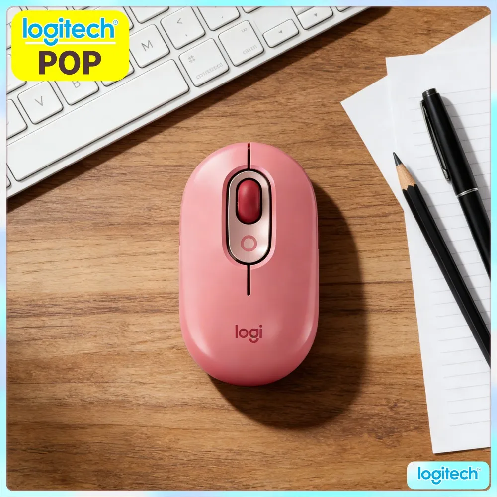 High Accuracy Optical Tracking Logitech M350 POP Wireless Mouse Travel Oriented For Notebook PC Mac Office Home Usage