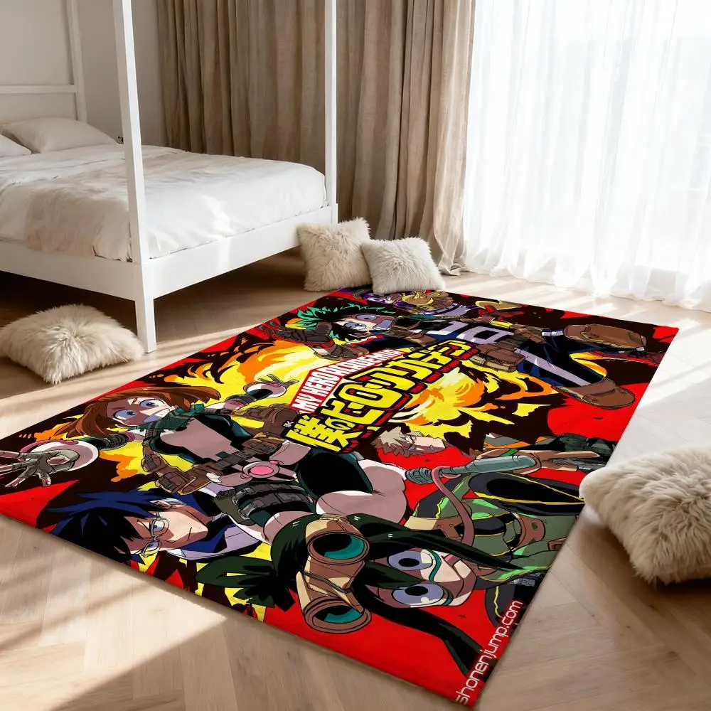 

My Hero A-Academia anime Floor Mat Soft Thickened Absorbent Non-Slip Bedroom Living Room Door Mat Home Decor Flannel Rugs