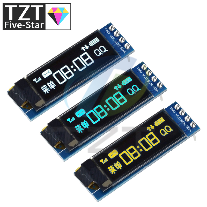  TZT 0.91 inch OLED module 0.91" white/blue OLED 128X32 OLED LCD LED Display Module 0.91" IIC Communicate 