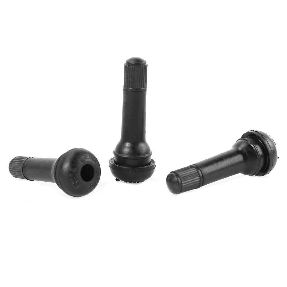 100/4Pcs Rubber Valve Stems TR414 Snap In Car Motorcycle Tubeless Tyre Tire Valves with Caps Rubber Dustproof Cover Car Accessor